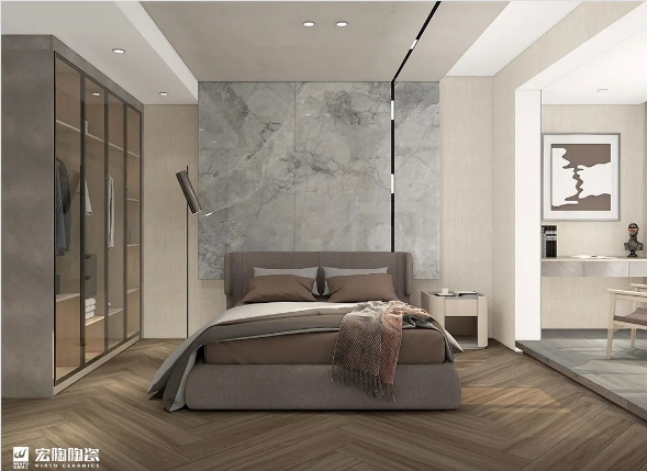 pp电子游戏质感砖卧室装修效果图
