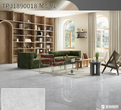 pp电子游戏琴岛灰陶瓷大板900x1800mm装修效果图