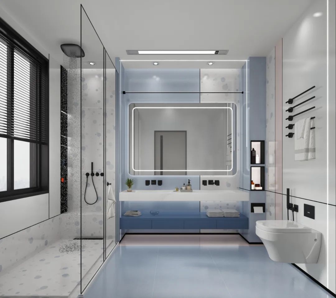 pp电子游戏莫兰迪色系瓷砖的蜻蜓的同党-烟灰蓝地砖装修效果图